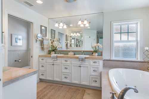 Beautiful primary bathroom at 3306 Highland Hermosa Beach